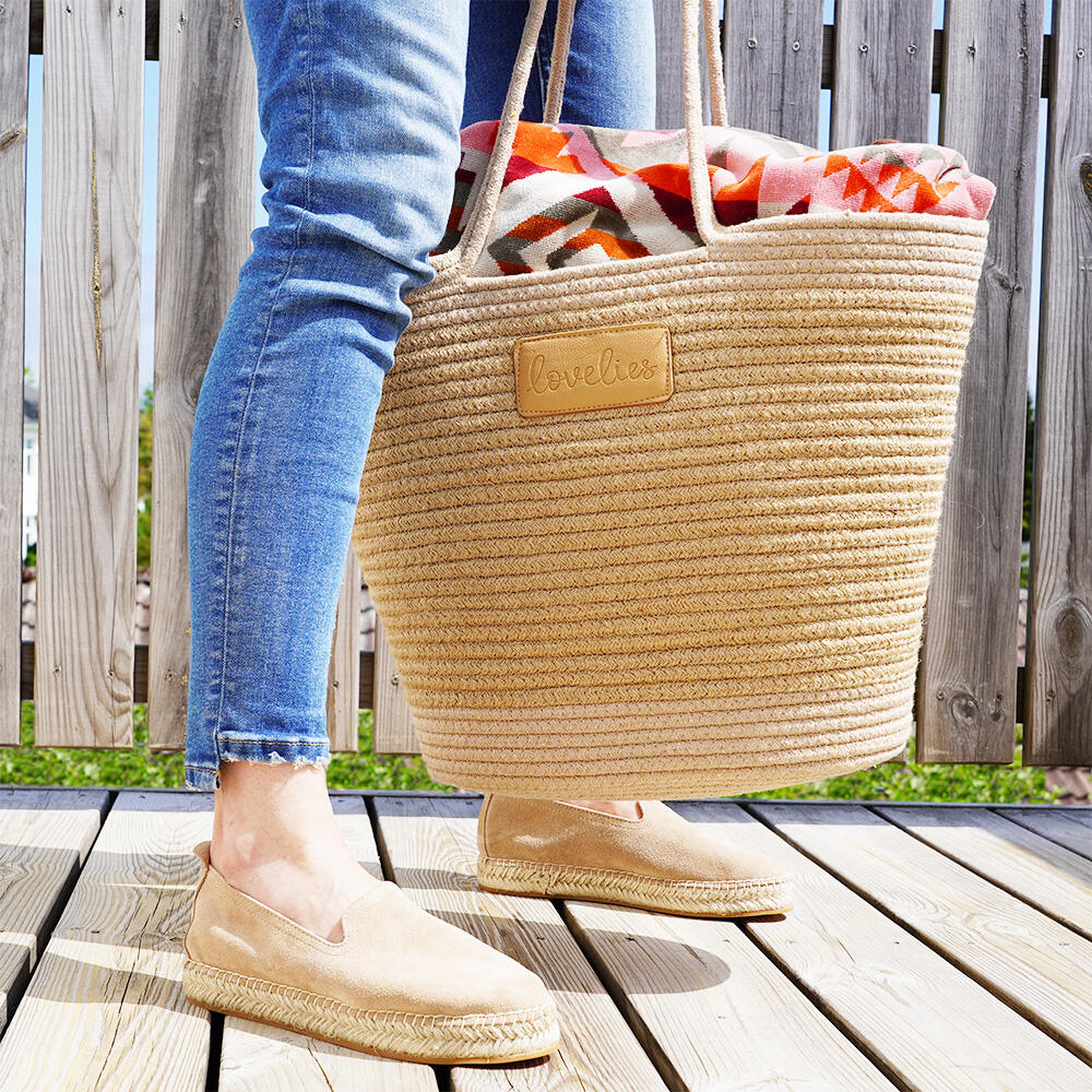 Flamencos strandtaske, stor - Latte